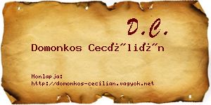 Domonkos Cecílián névjegykártya